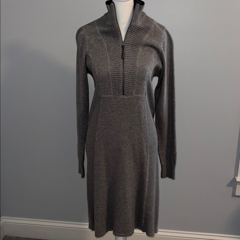 Athleta Charcoal Long Sleeve Dress Sweater Dress